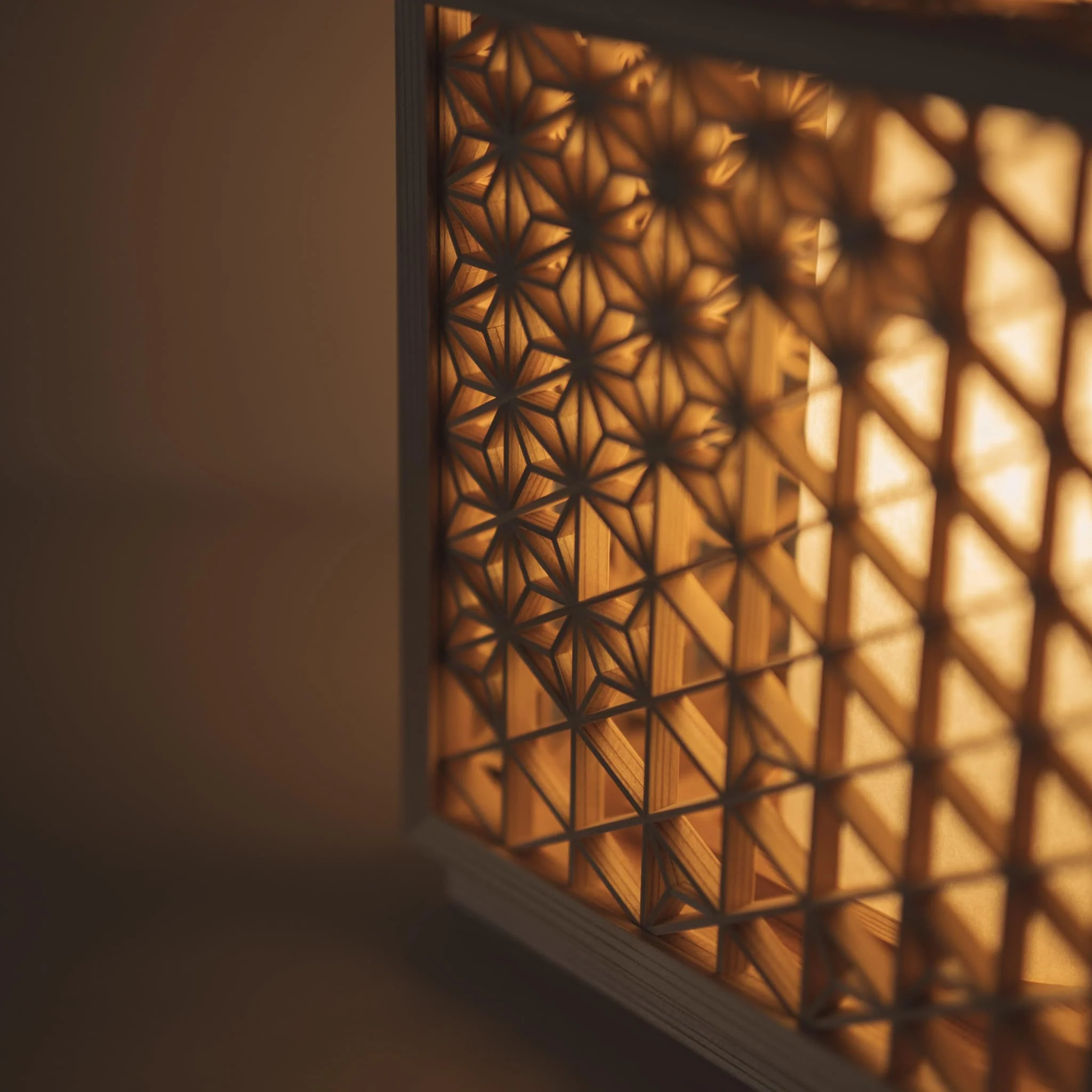 Japanese Kumiko Lantern "Asanoha" - Large - Image 5