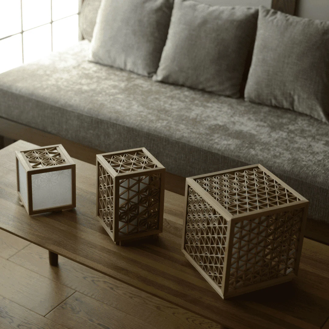 Japanese Kumiko Lantern "Asanoha" - Large - Image 8