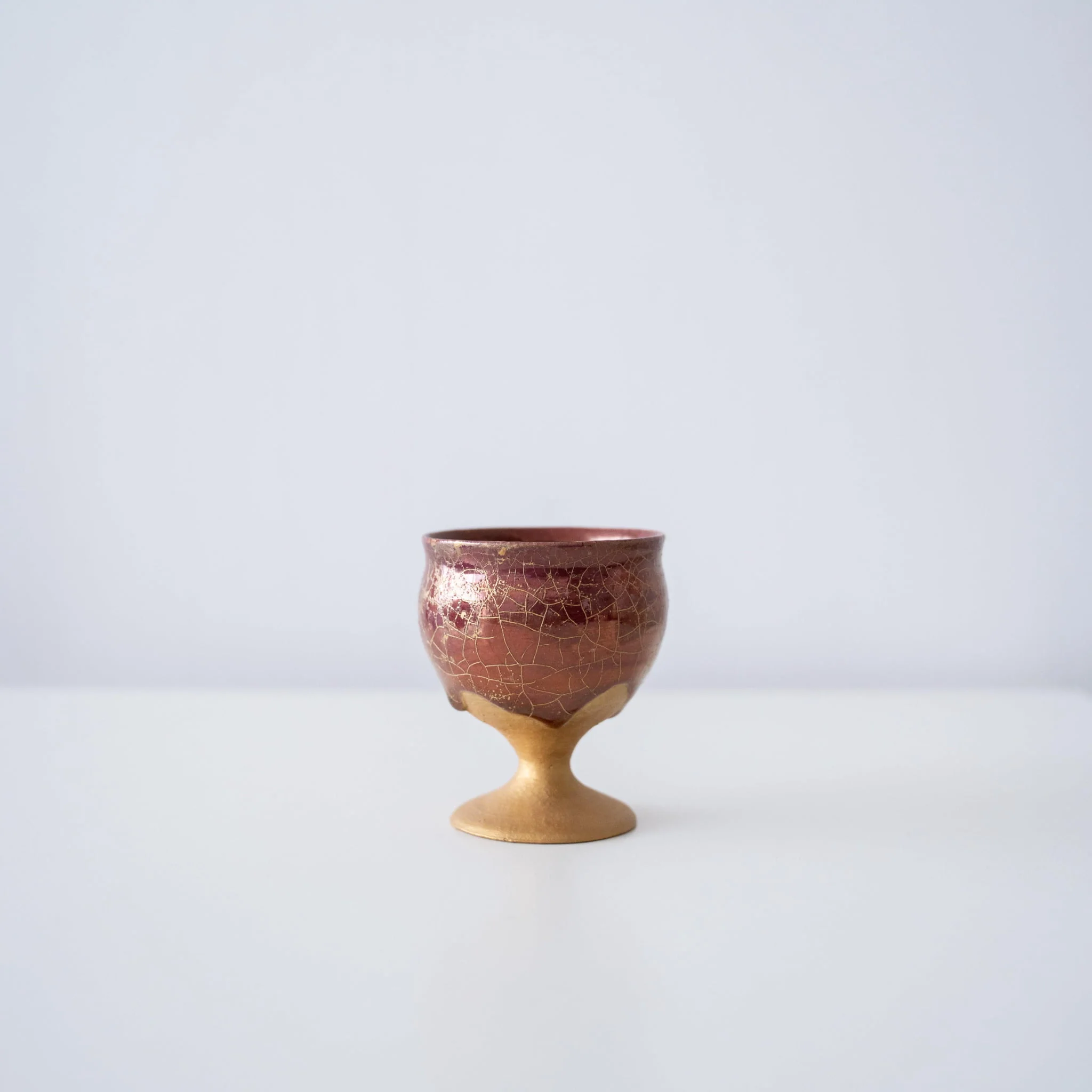 Kintsugi Goblet "Gold Clay Crackle" - Image 3