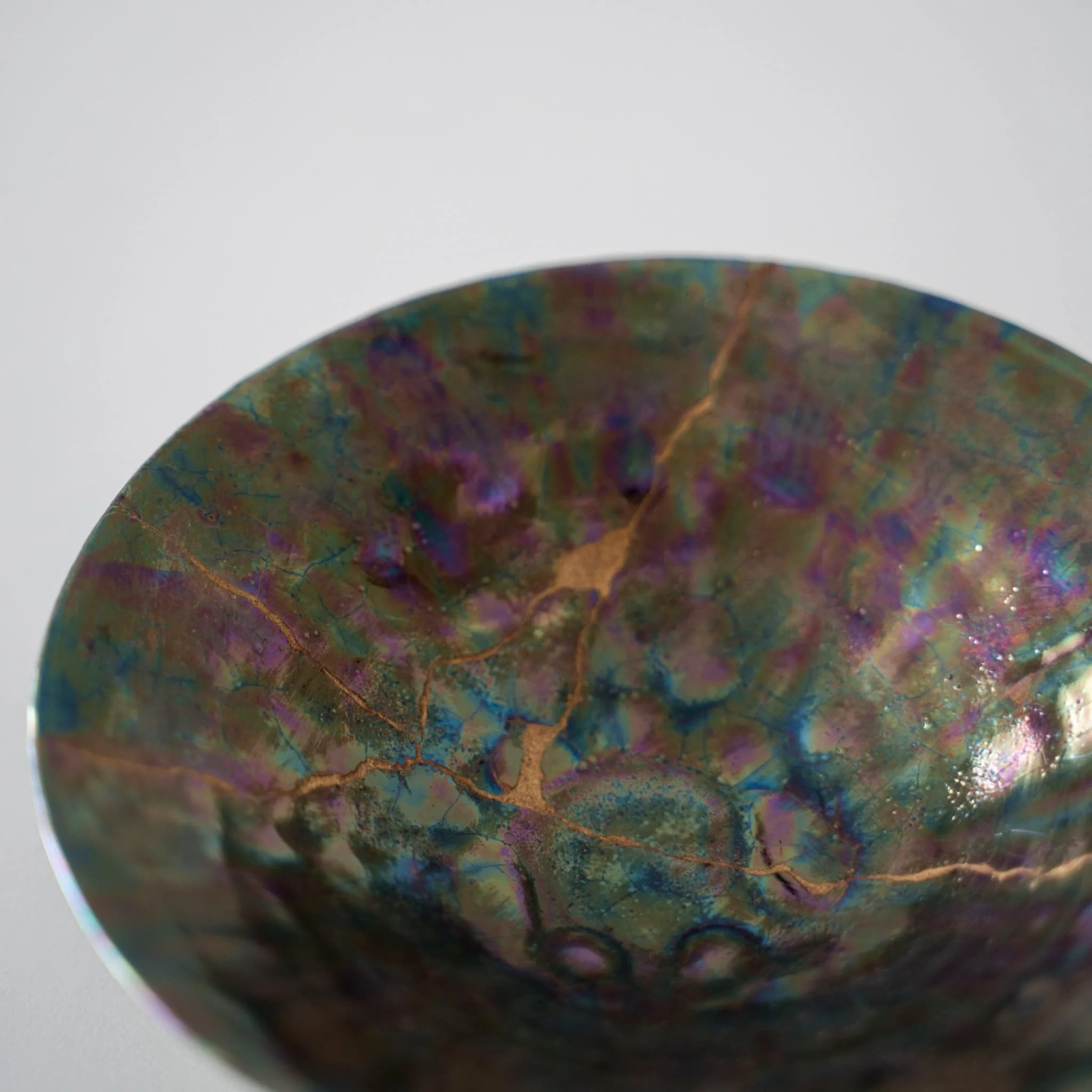 Kintsugi Bowl "Green Nebula" with a Paulownia Wood Box - Image 3