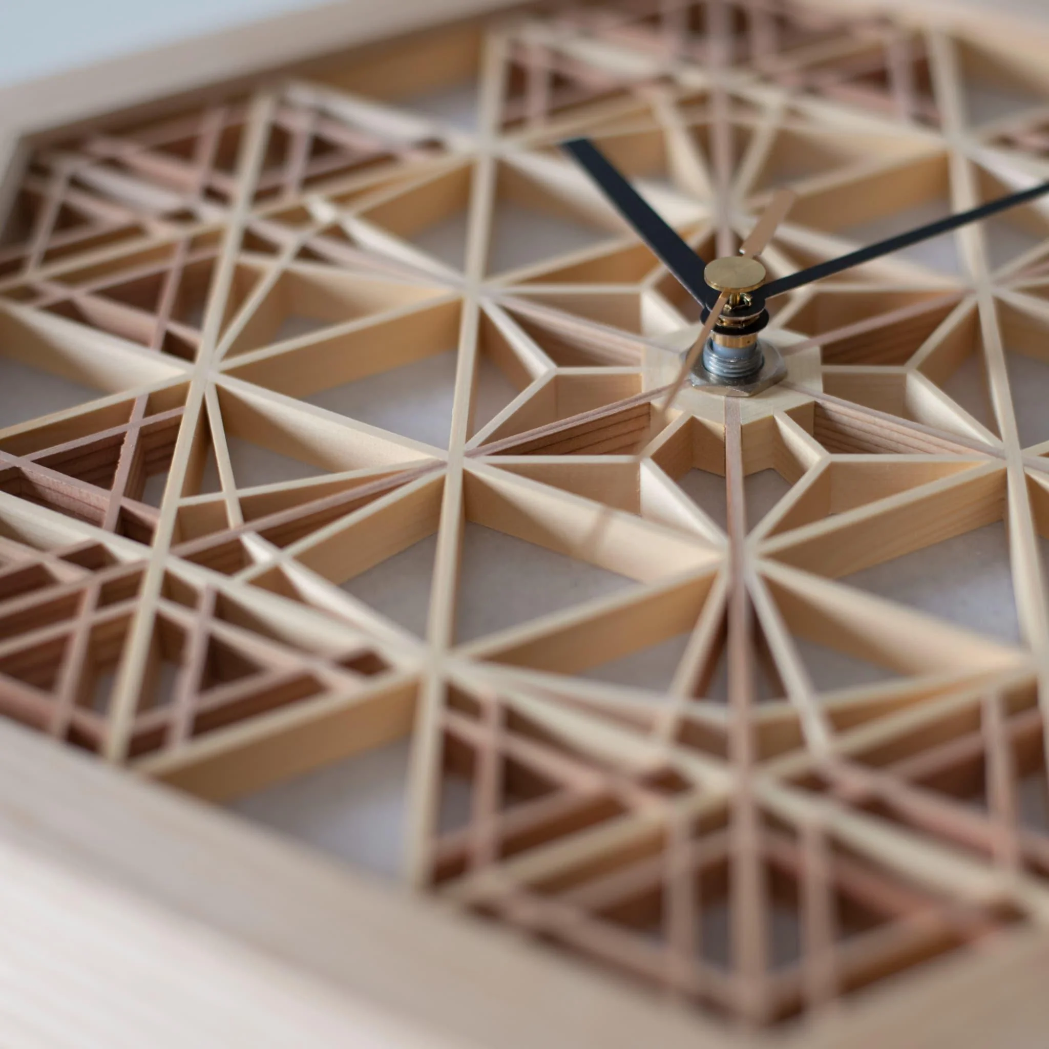 Japanese Kumiko Hexagon Clock - Image 6