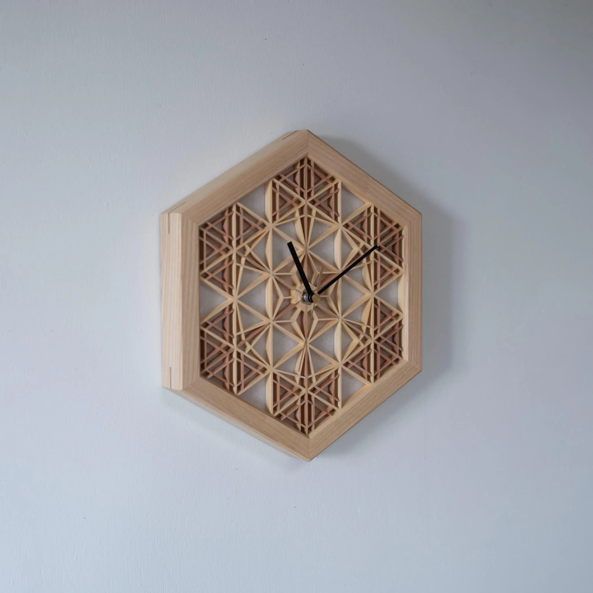 Japanese Kumiko Hexagon Clock - Image 7