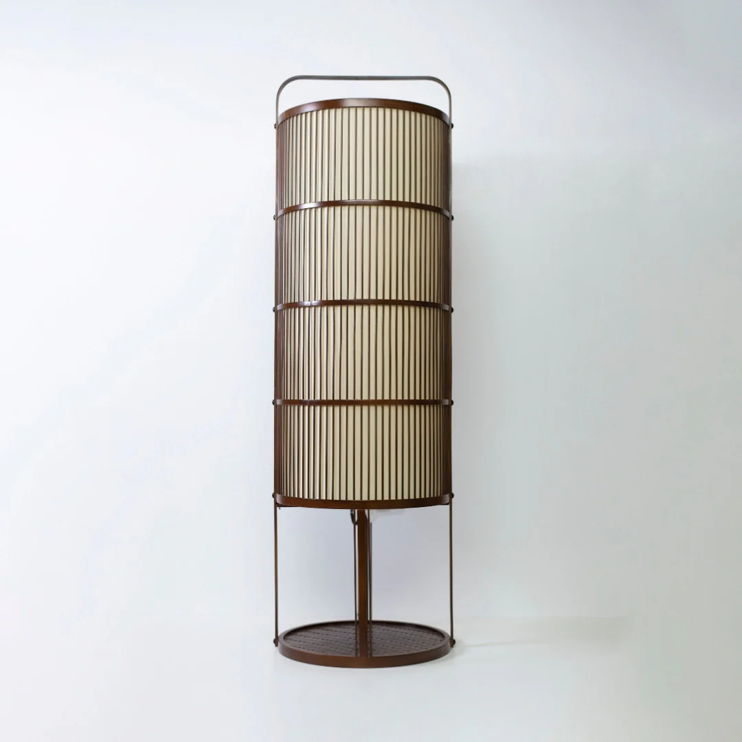 Japanese Bamboo Floor Lamp "Ajiro-base" - Image 5