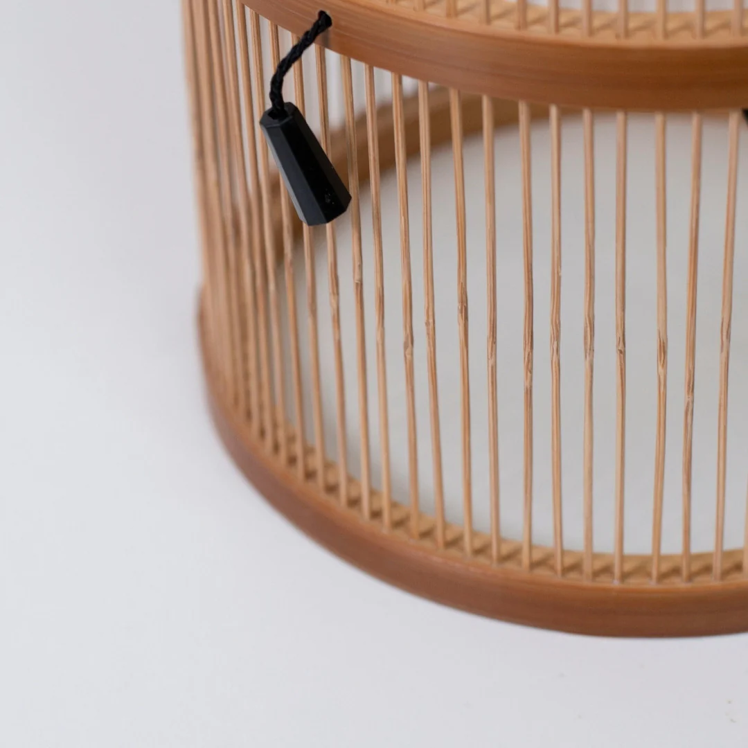 Japanese Bamboo Floor Lamp "Tutu" Small - Image 9