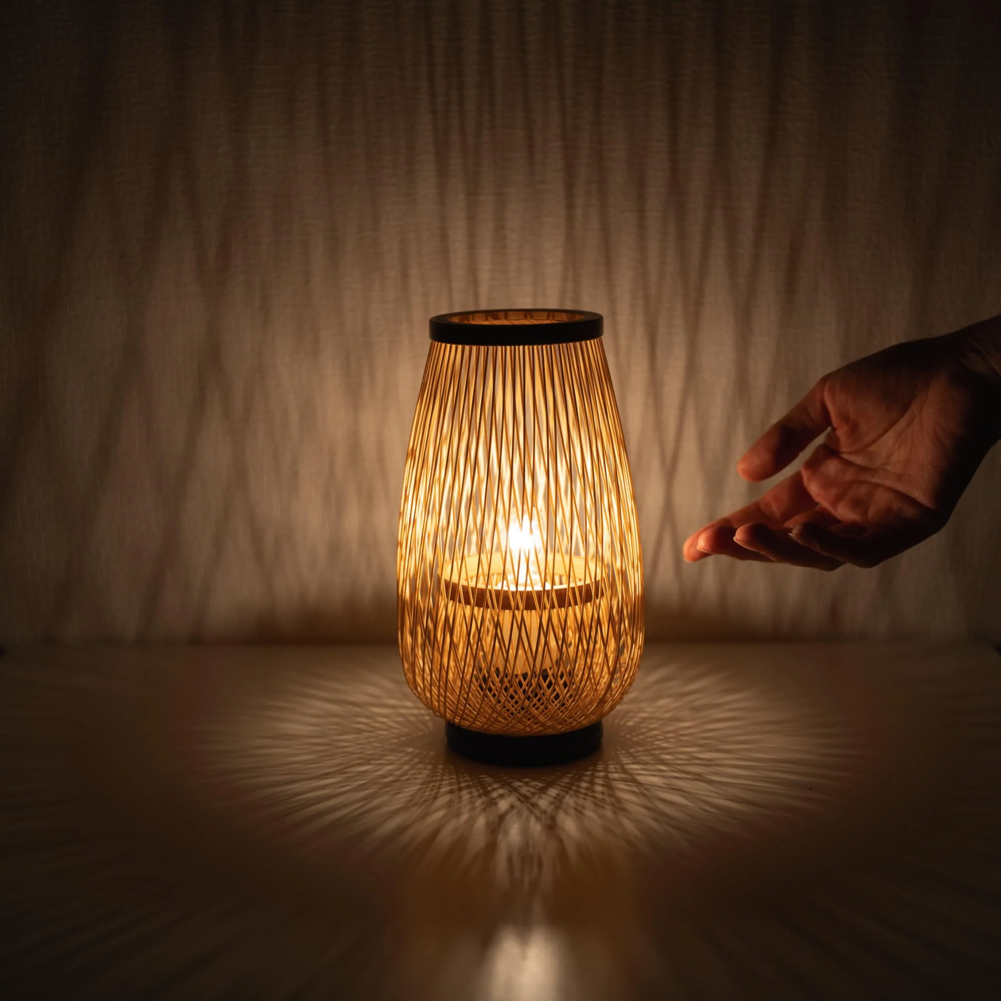 Japanese Bamboo Table Lamp “Flower Bud” - Image 5