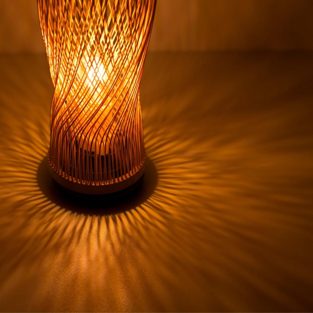 Japanese Bamboo Table Lamp “Single Bloom” - Image 3