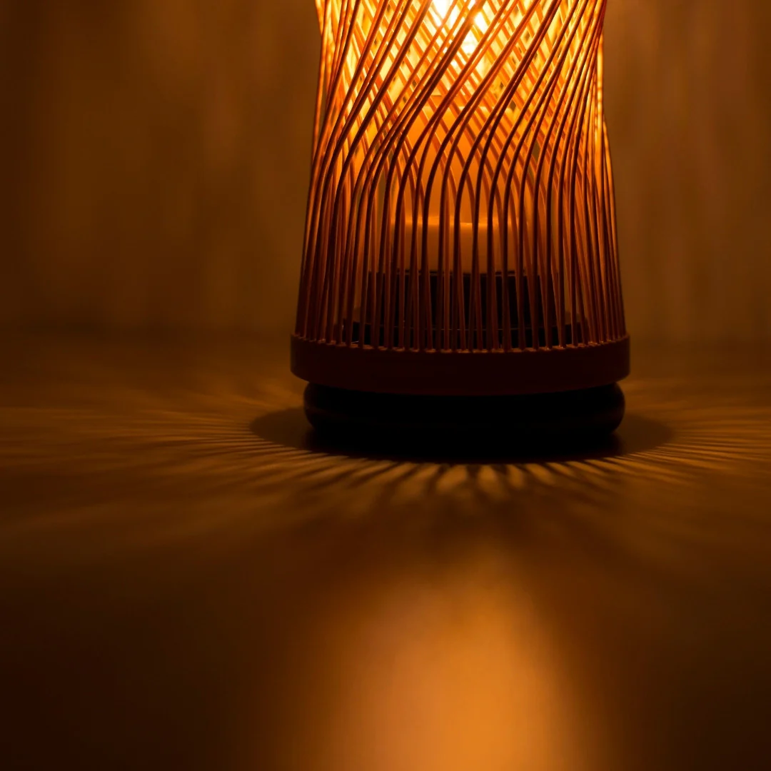 Japanese Bamboo Table Lamp “Single Bloom” - Image 4