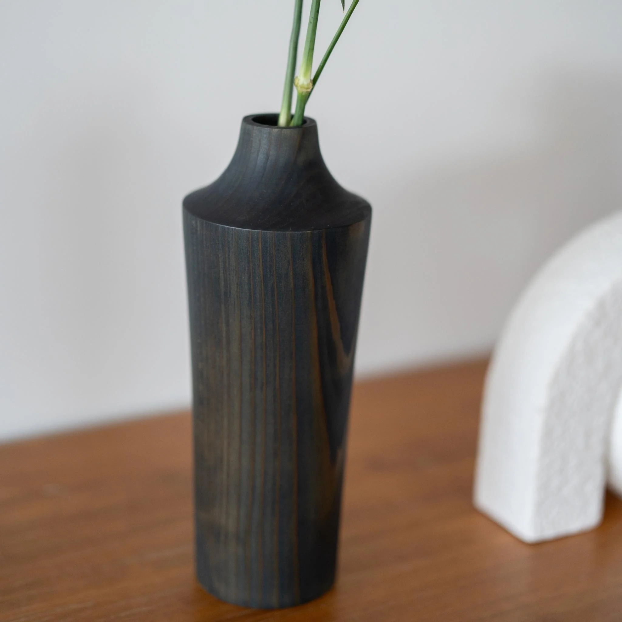 Japanese Cedar Ikebana Vase Indigo 02 - Image 3