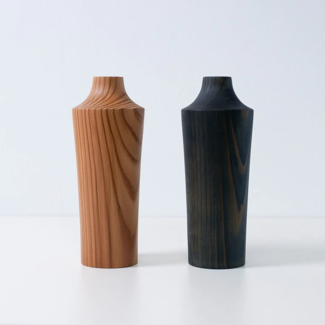Japanese Cedar Ikebana Vase Indigo 02 - Image 4