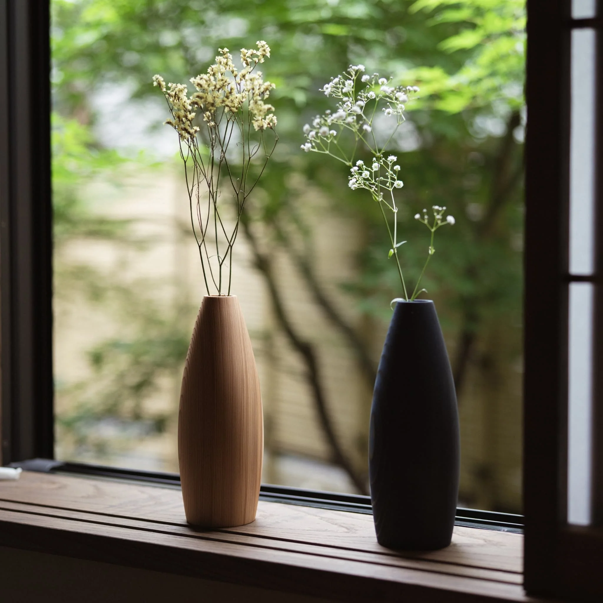 Japanese Cedar Ikebana Vase Natural Wood - Image 5