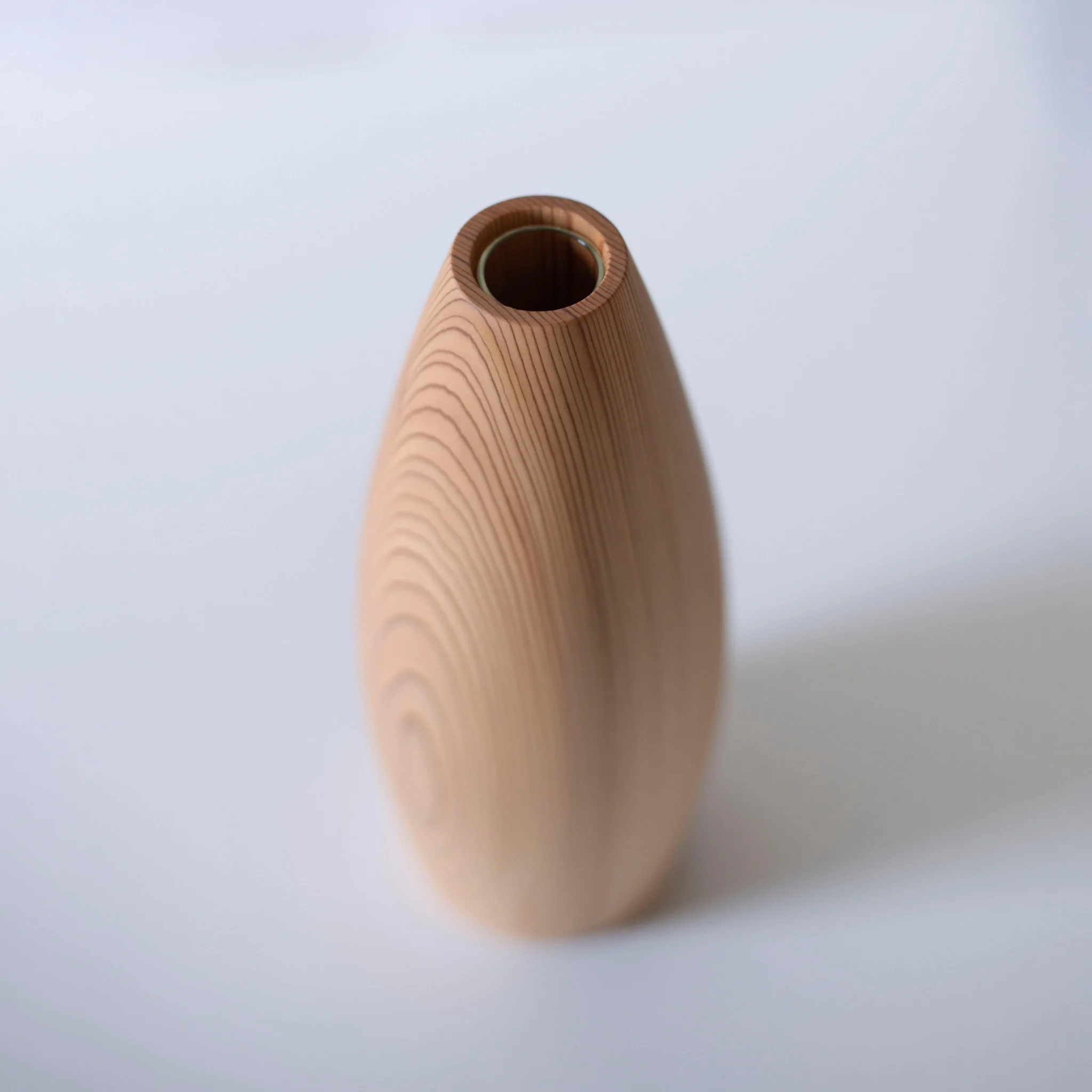 Japanese Cedar Ikebana Vase Natural Wood - Image 7