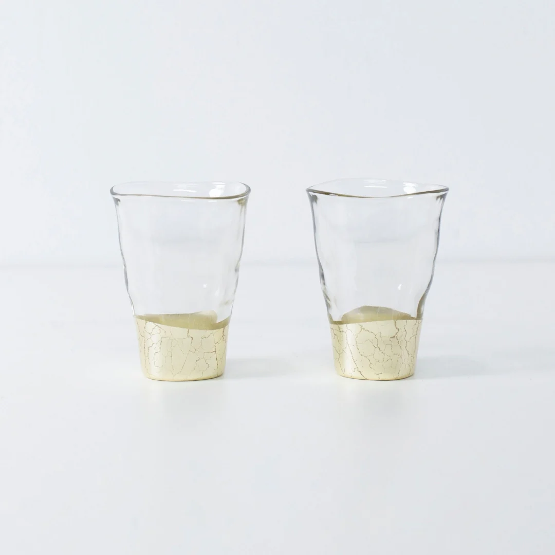 Japanese Gold Leaf Sake Glass Set Large - Image 6