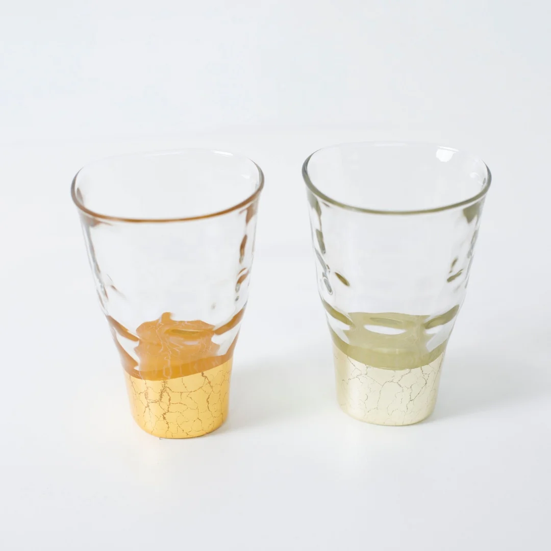 Japanese Gold Leaf Sake Glass Set Large - Image 9