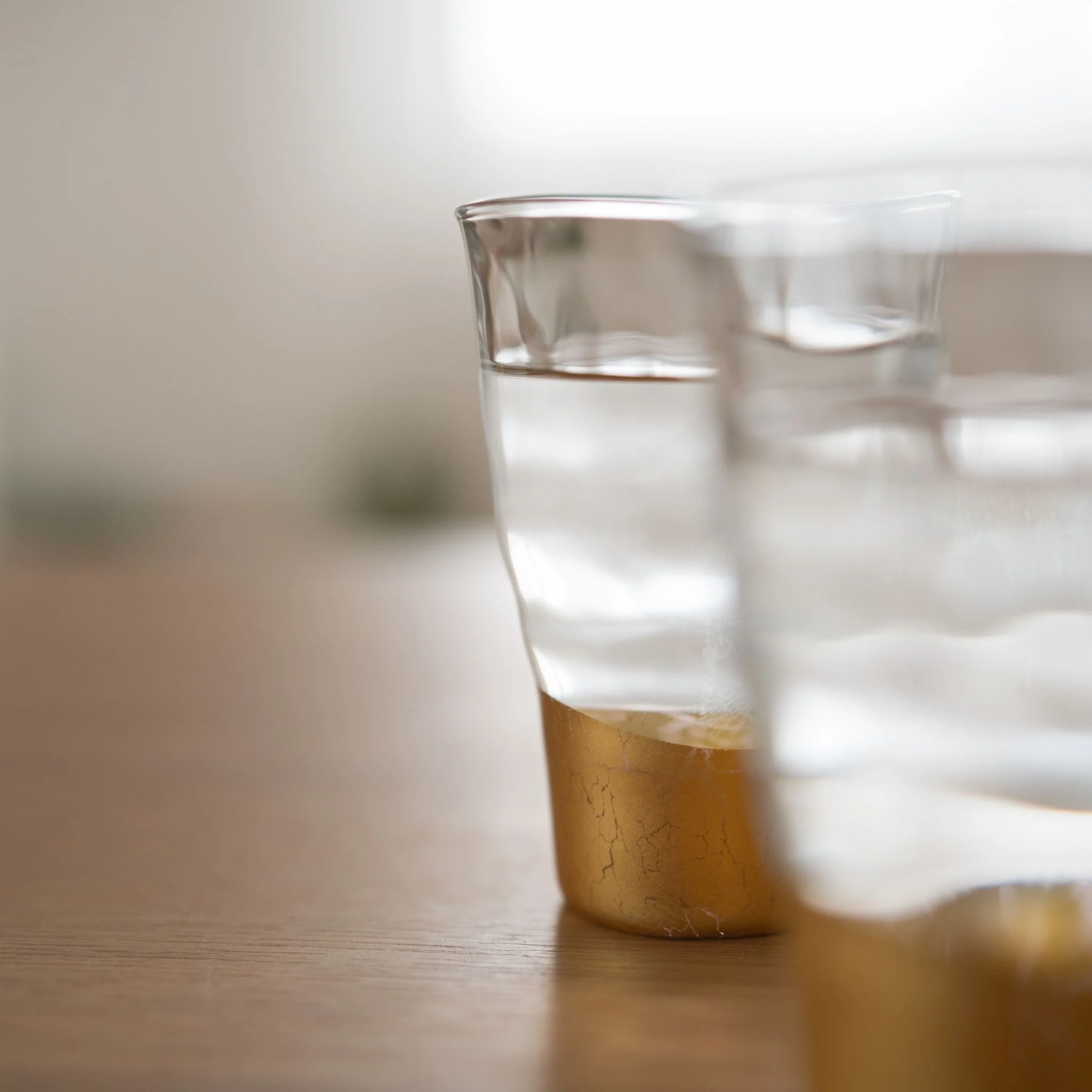Japanese Gold Leaf Sake Glass Set Large - Image 3
