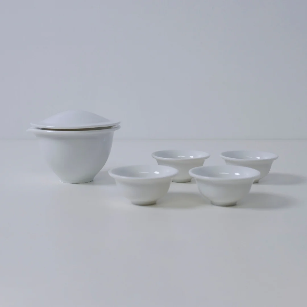 Japanese Hōhin Tea Set for Four - White - Image 5