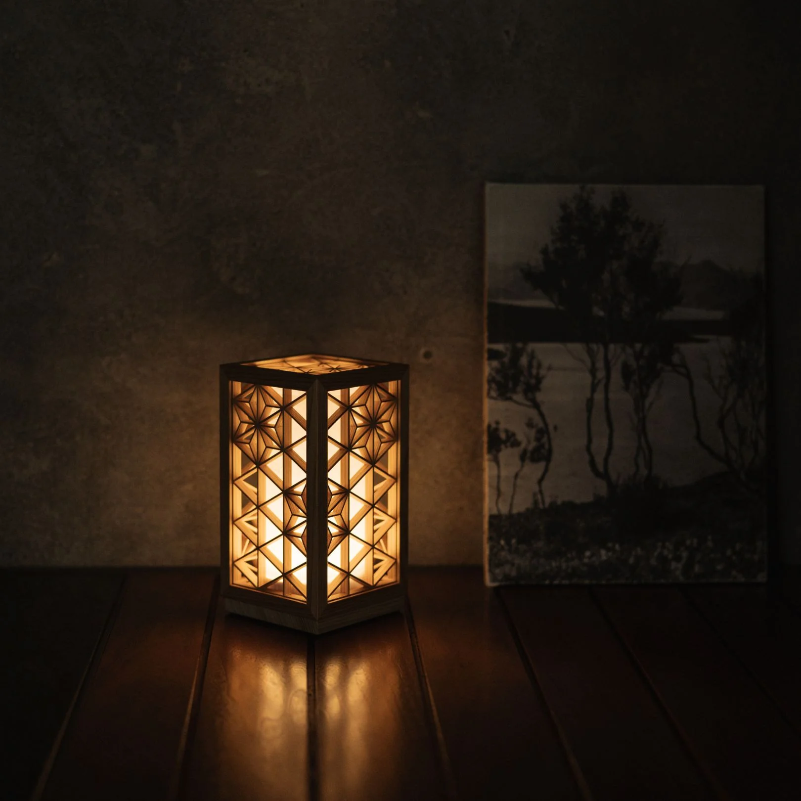 Japanese Kumiko Lantern "Asanoha" - Extra Small - Image 4