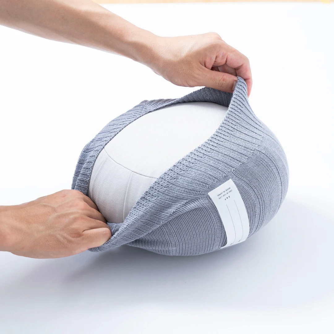 Japanese Meditation Cushion Zafu "ZAF RITUAL" White Gray - Image 10