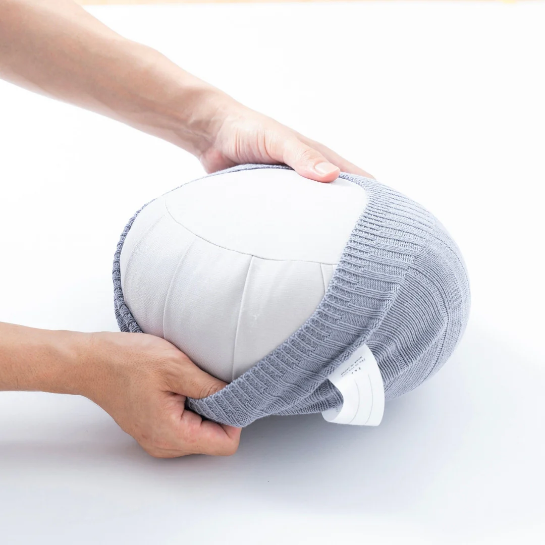 Japanese Meditation Cushion Zafu "ZAF RITUAL" White Gray - Image 11