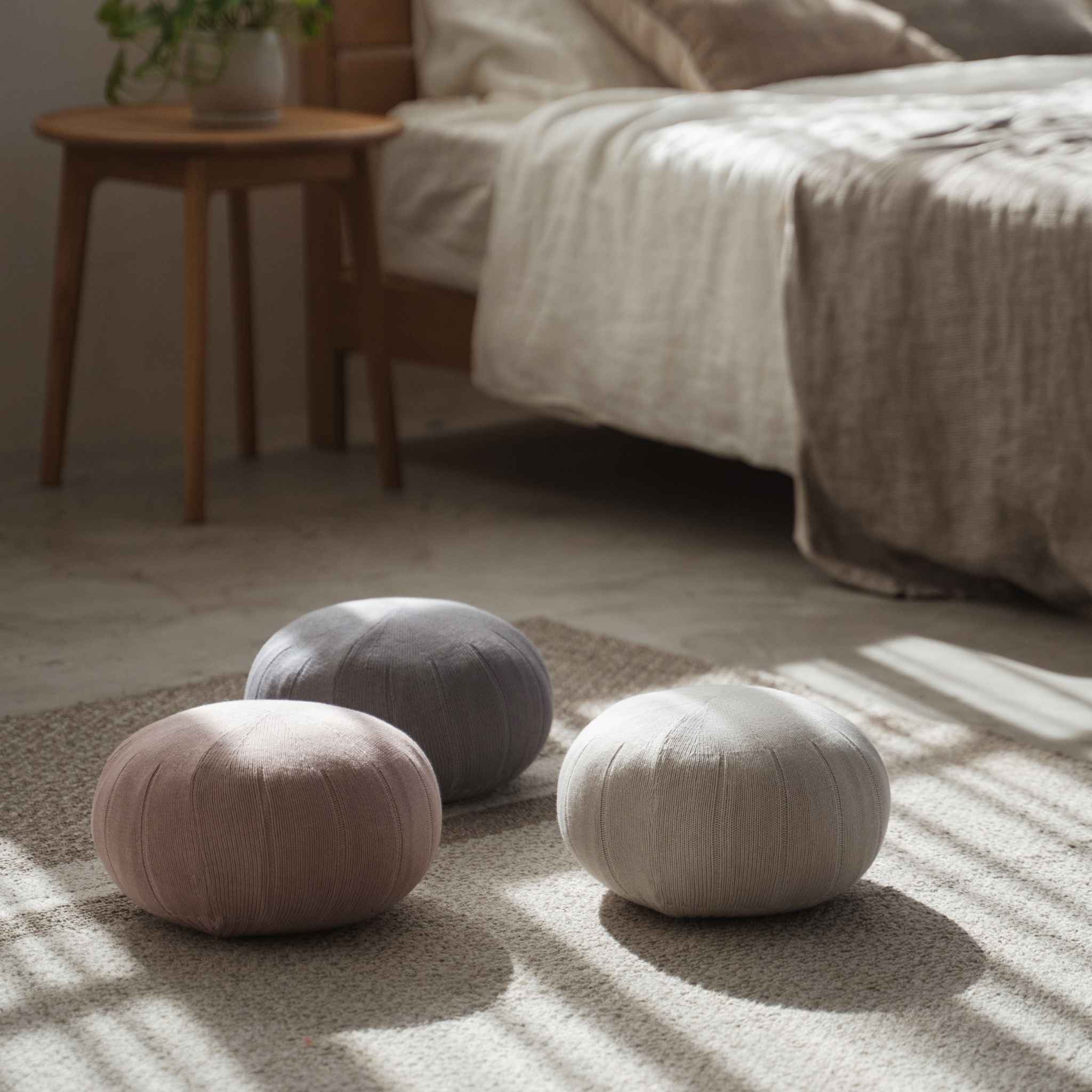 Japanese Meditation Cushion Zafu "ZAF RITUAL" White Gray - Image 6