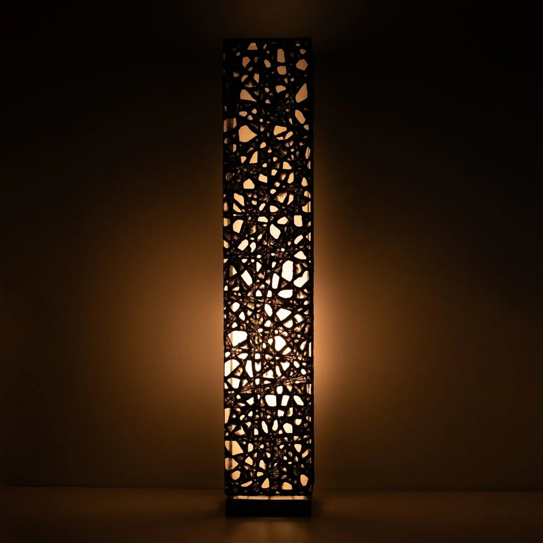 Japanese Paper Floor Lamp "ME-LOOK 01" Black