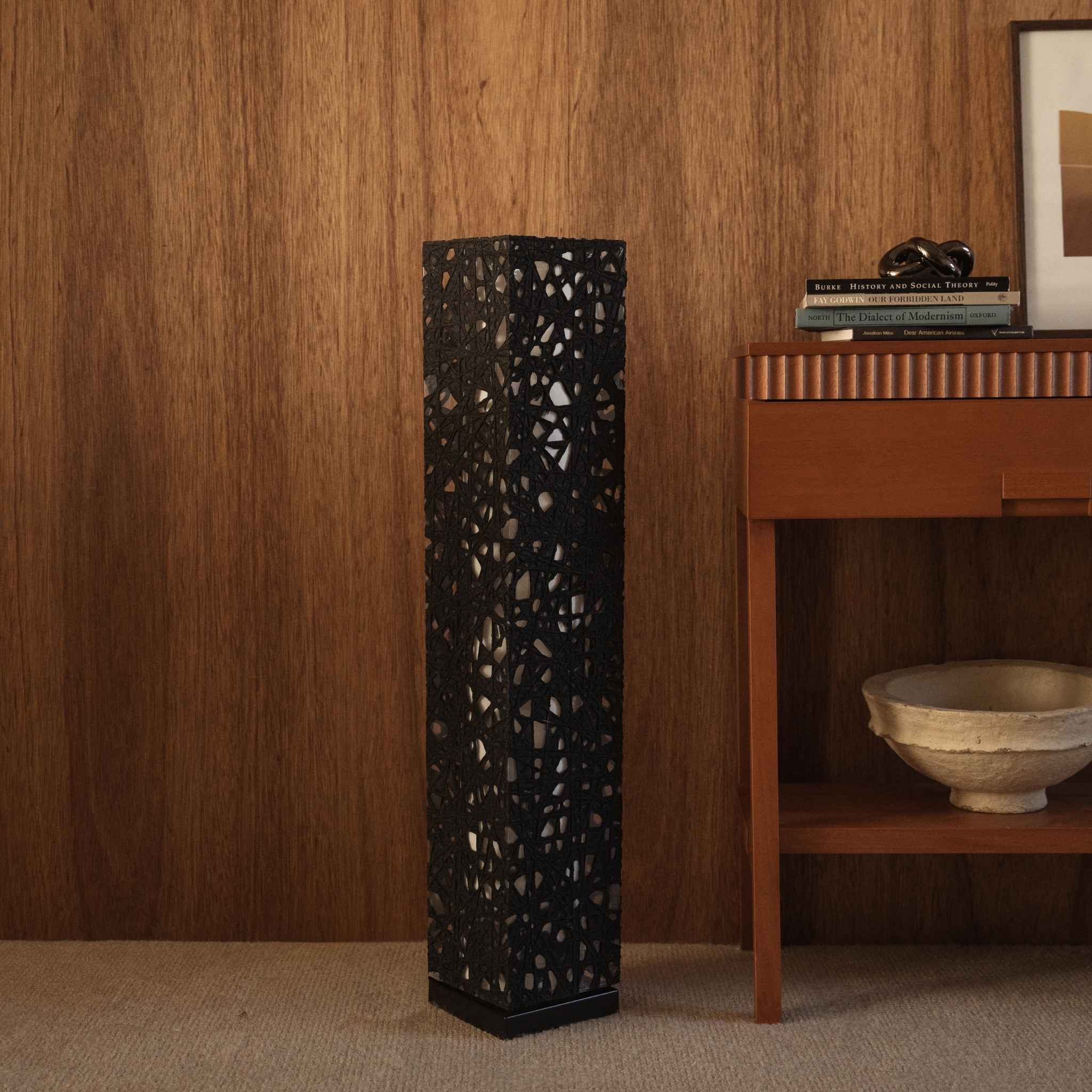 Japanese Paper Floor Lamp "ME-LOOK 01" Black - Image 4