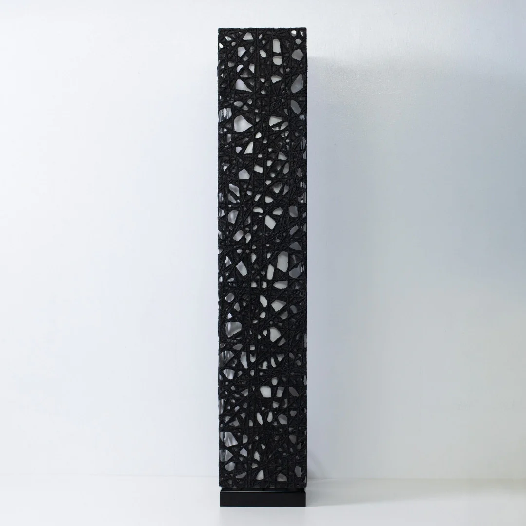 Japanese Paper Floor Lamp "ME-LOOK 01" Black - Image 6