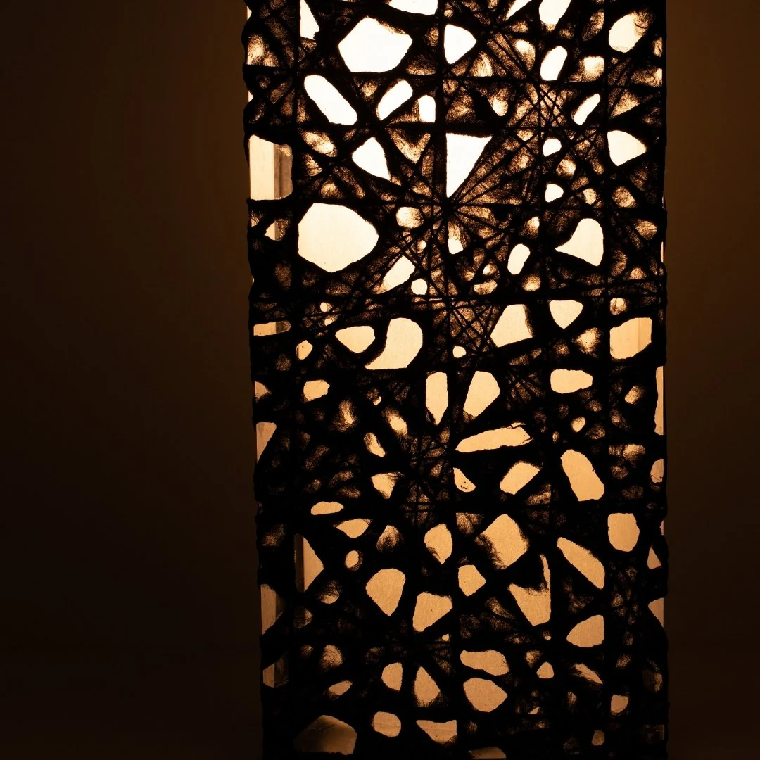 Japanese Paper Floor Lamp "ME-LOOK 01" Black - Image 7