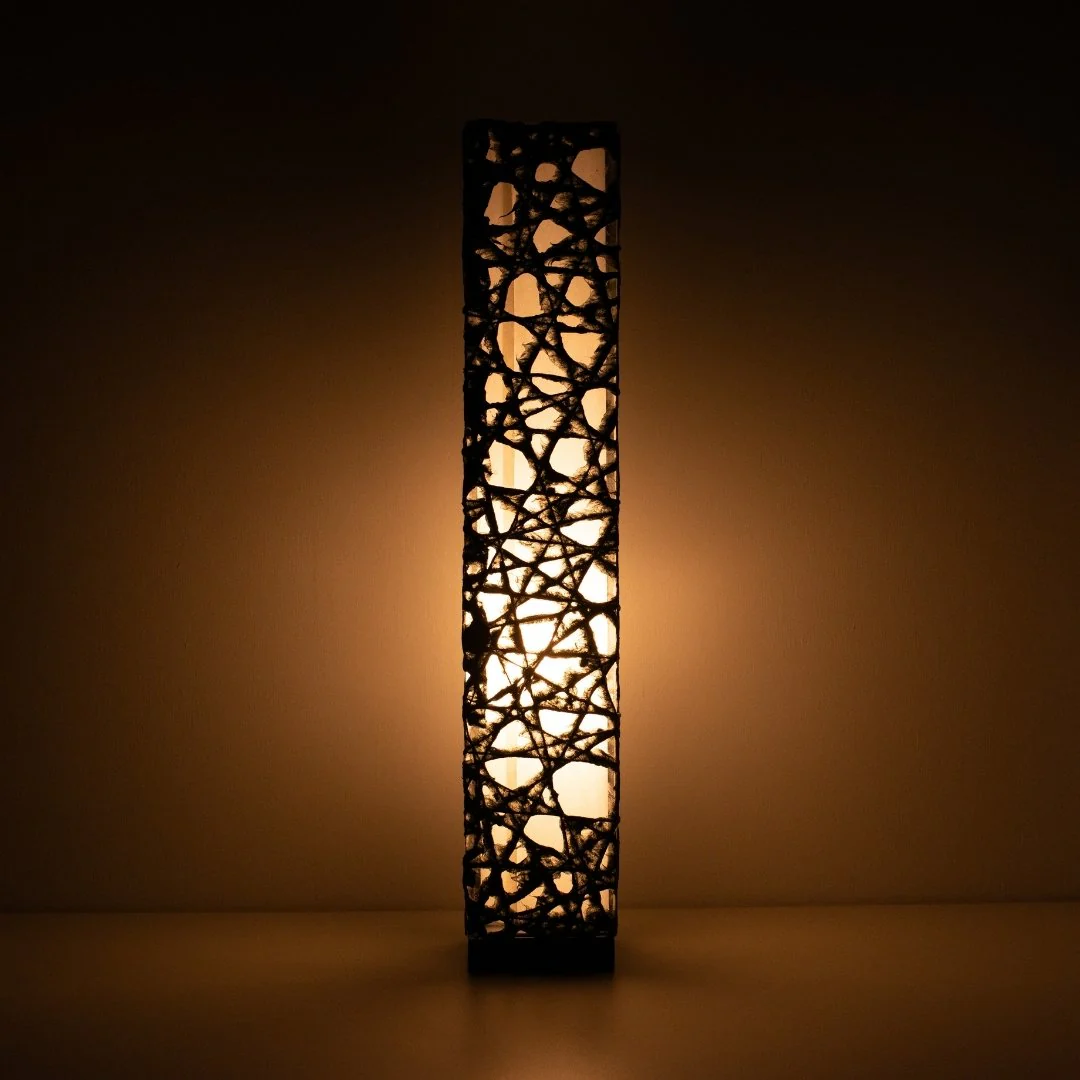 Japanese Paper Floor Lamp "ME-LOOK 02" Black