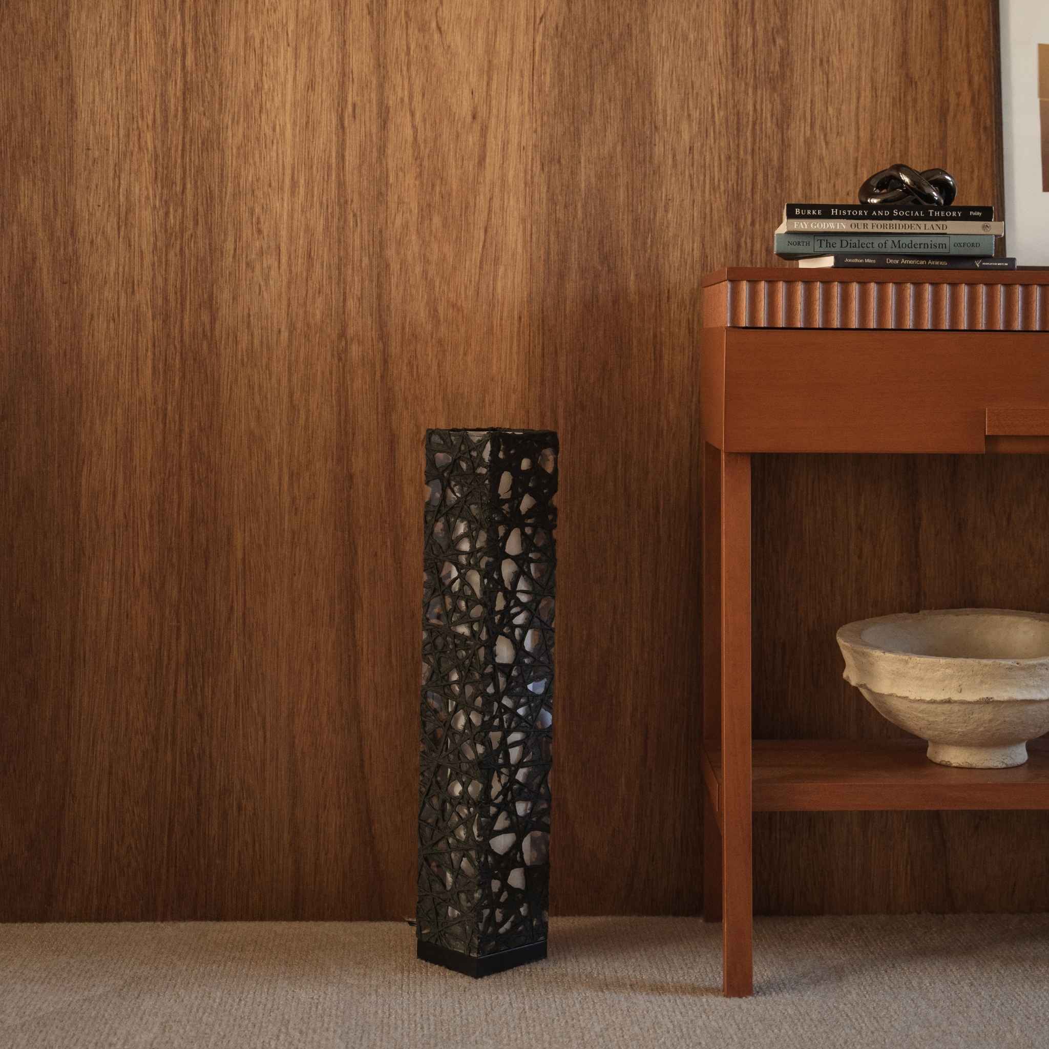 Japanese Paper Floor Lamp "ME-LOOK 02" Black - Image 5