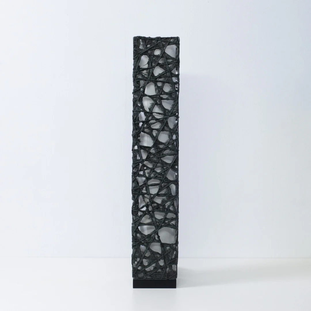 Japanese Paper Floor Lamp "ME-LOOK 02" Black - Image 6