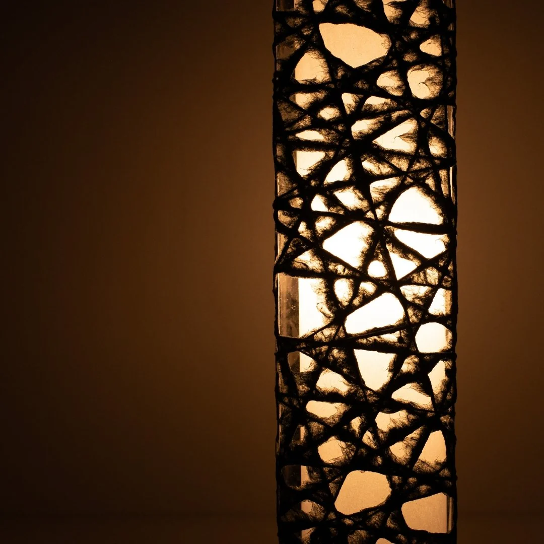 Japanese Paper Floor Lamp "ME-LOOK 02" Black - Image 7