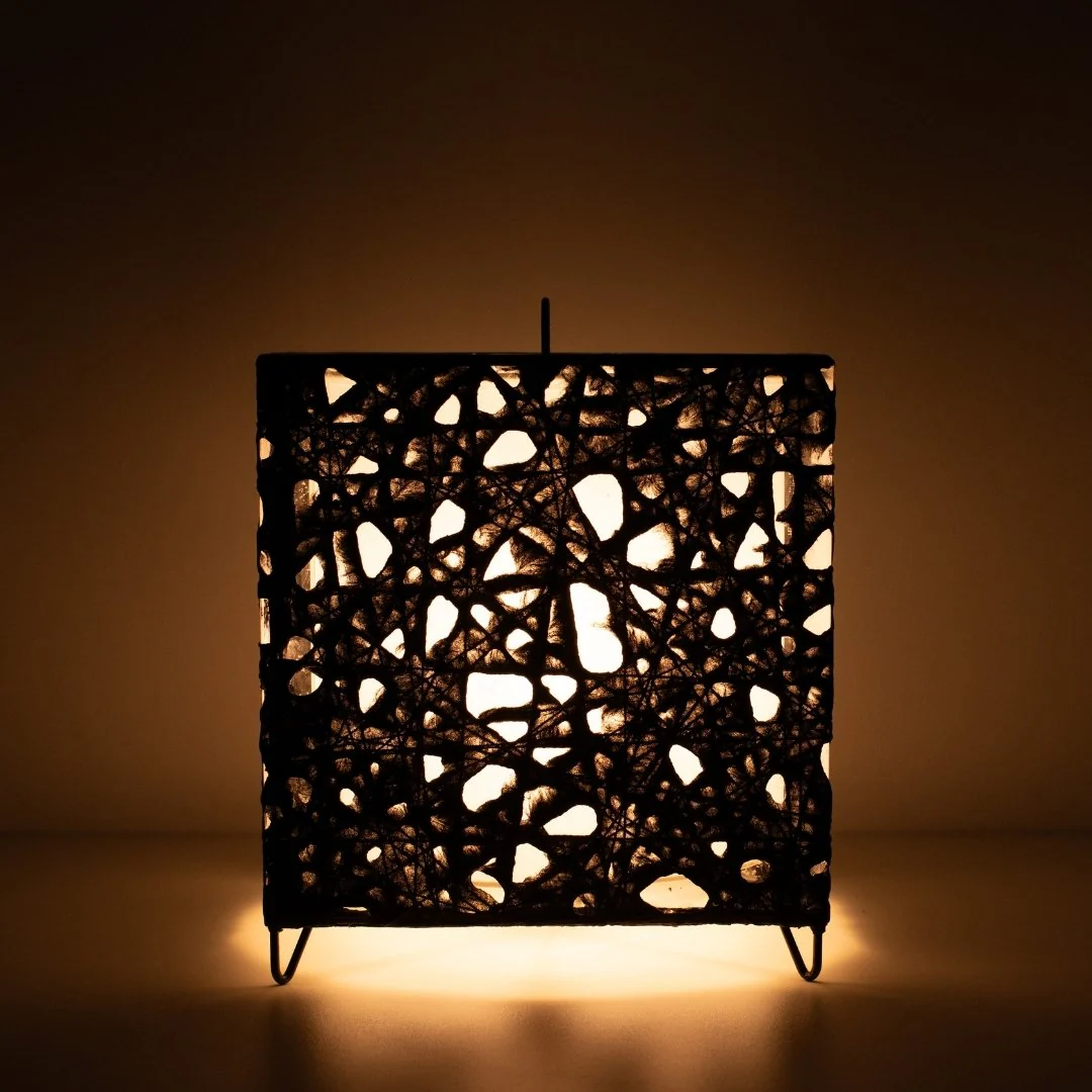 Japanese Paper Floor Lamp "ME-LOOK 03" Black