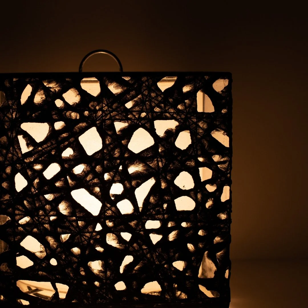 Japanese Paper Floor Lamp "ME-LOOK 03" Black - Image 9