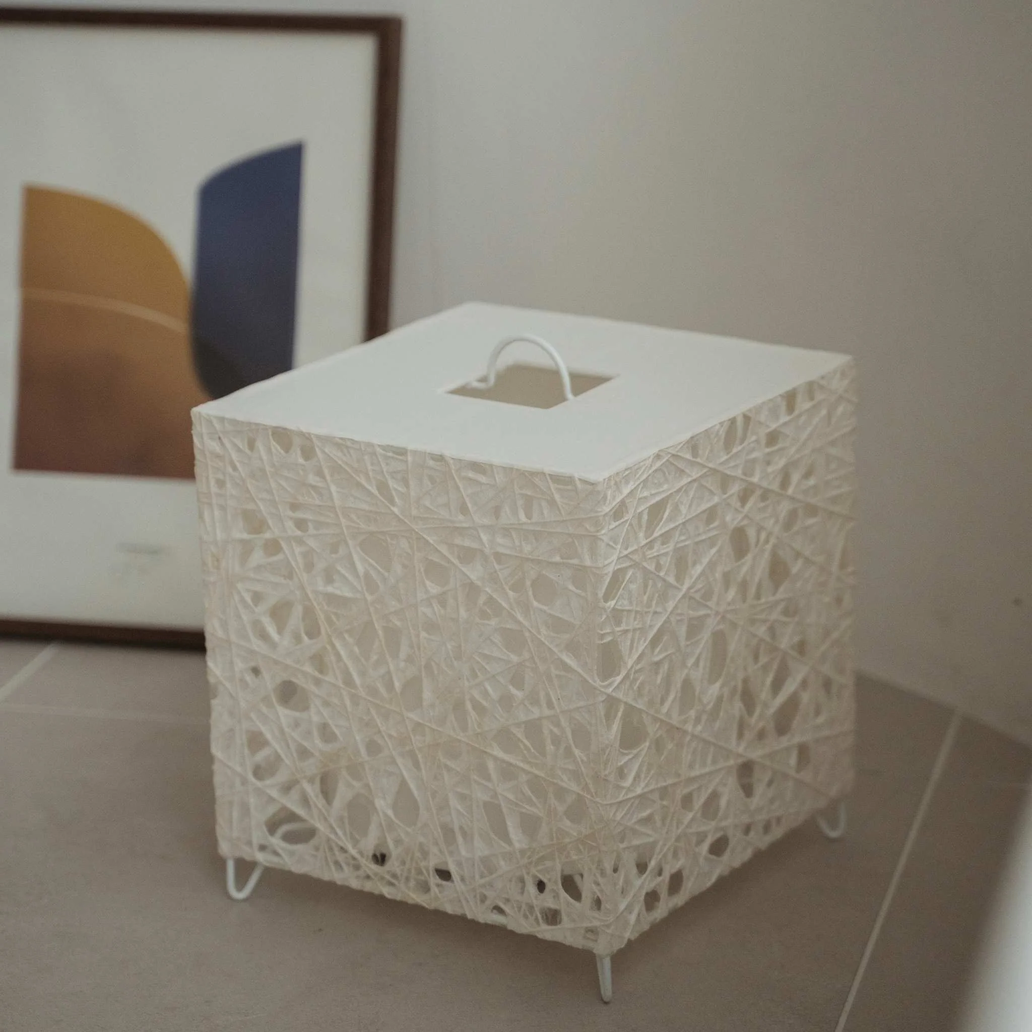 Japanese Paper Floor Lamp "ME-LOOK 03" White - Image 2