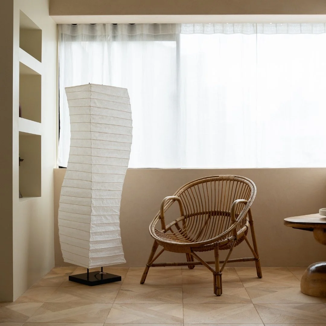 Japanese Paper Floor Lamp "Momi Washi 01" - Image 3