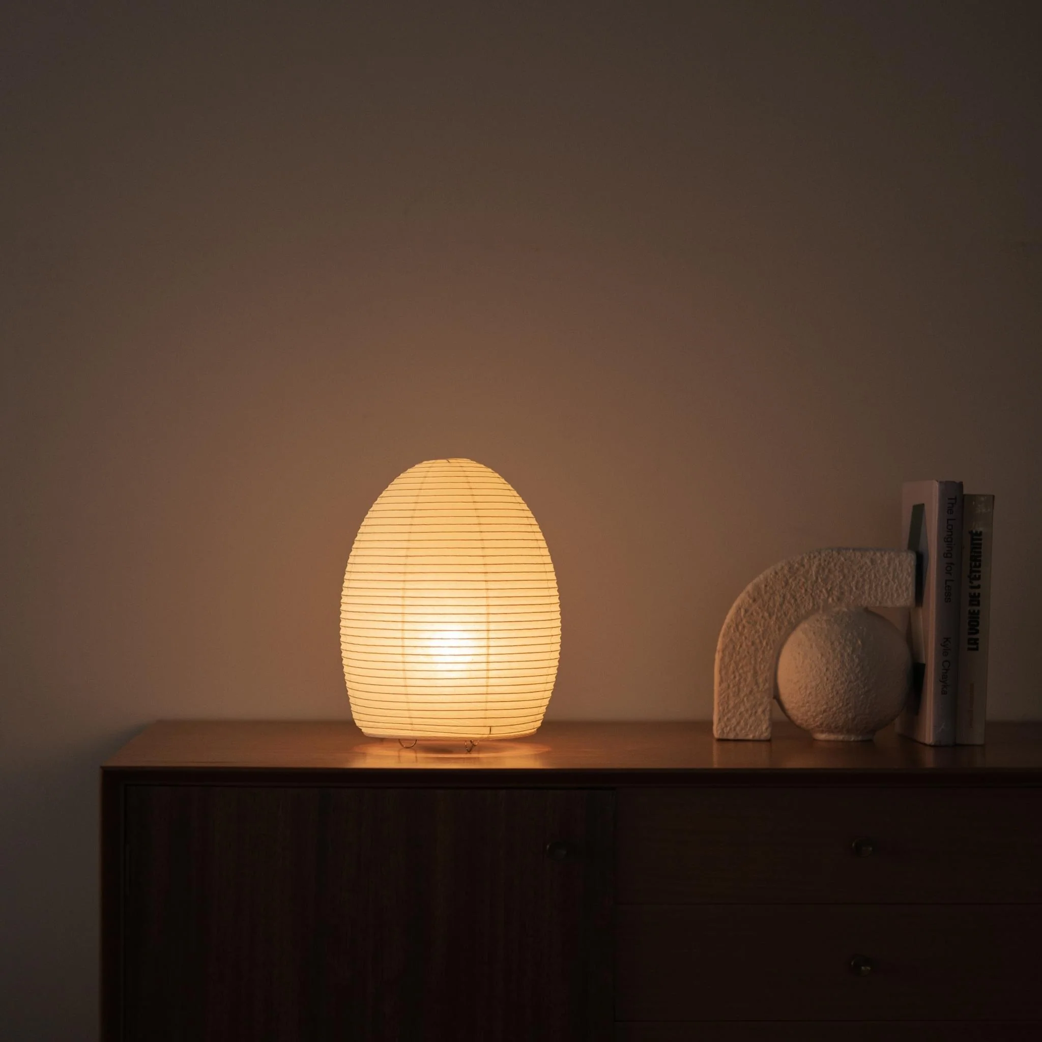 Japanese Paper Floor Lamp "paper moon 01" - Image 3
