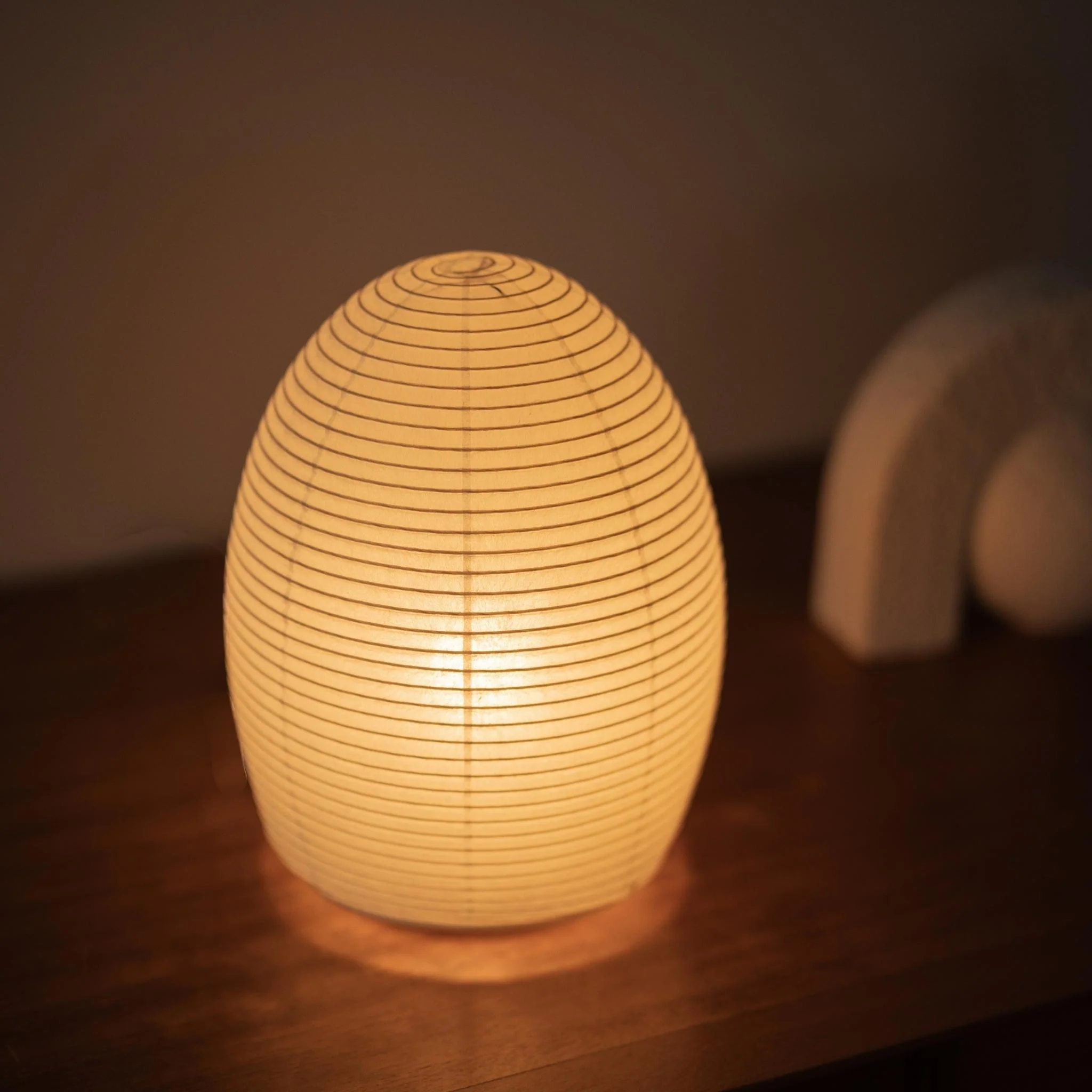 Japanese Paper Floor Lamp "paper moon 01" - Image 4