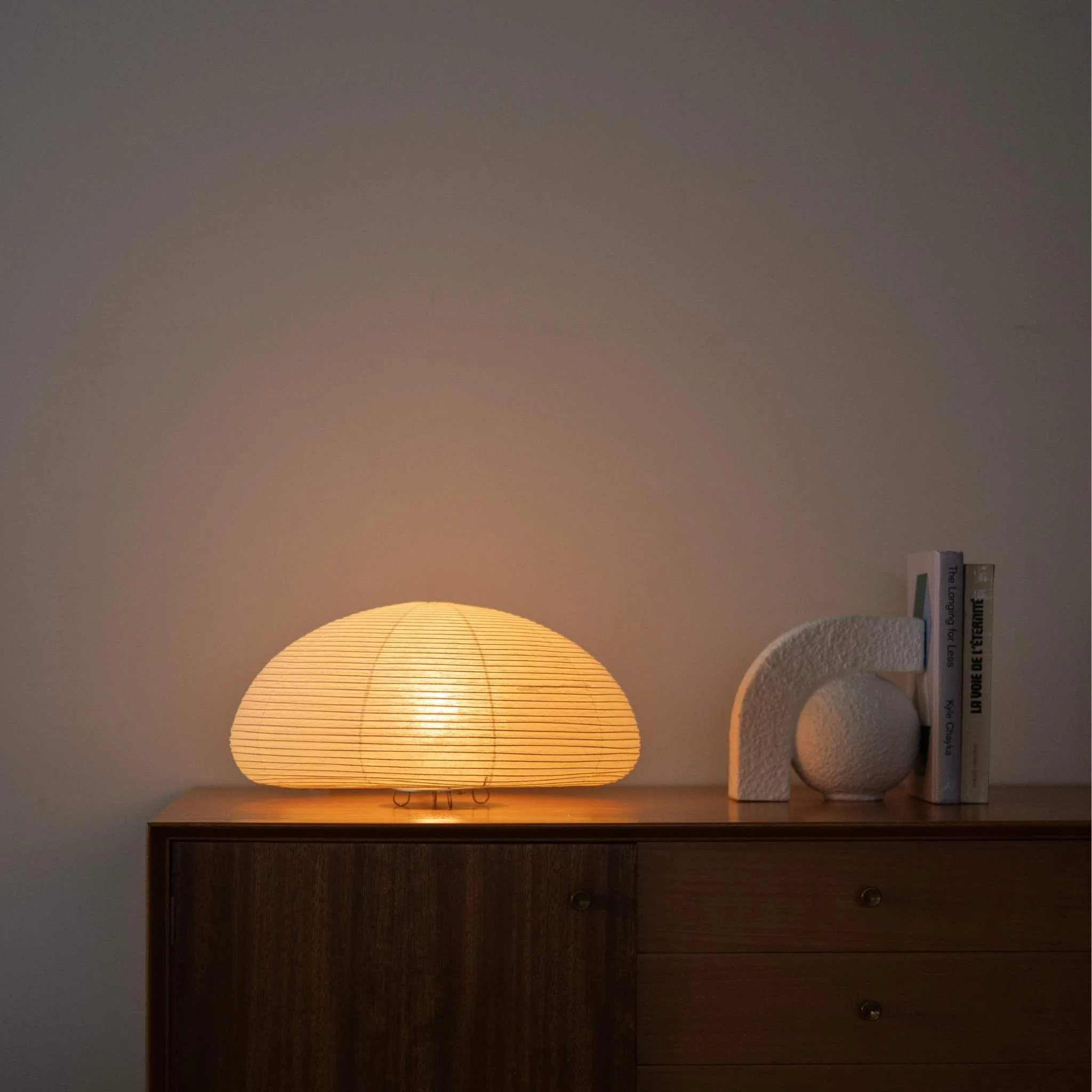 Japanese Paper Floor Lamp "paper moon 04" - Image 3