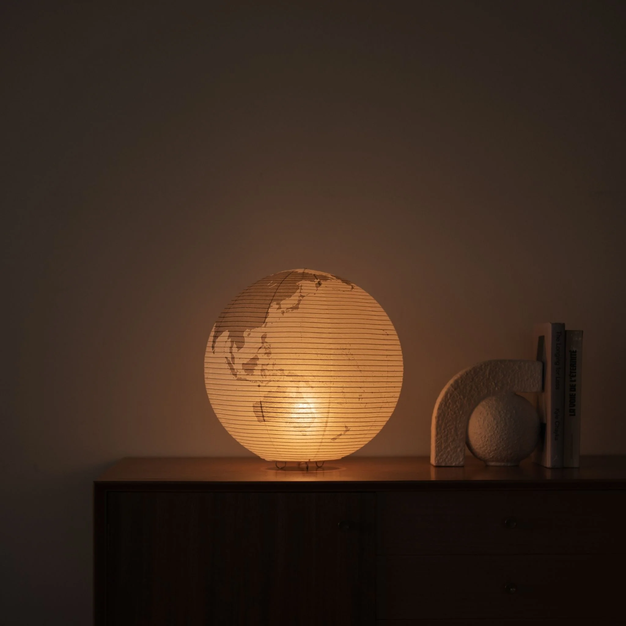 Japanese Paper Floor Lamp "paper moon 05G" - Image 3
