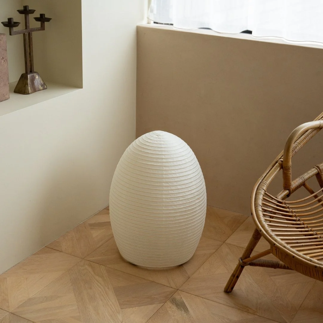 Japanese Paper Floor Lamp "paper moon 11" - Image 4