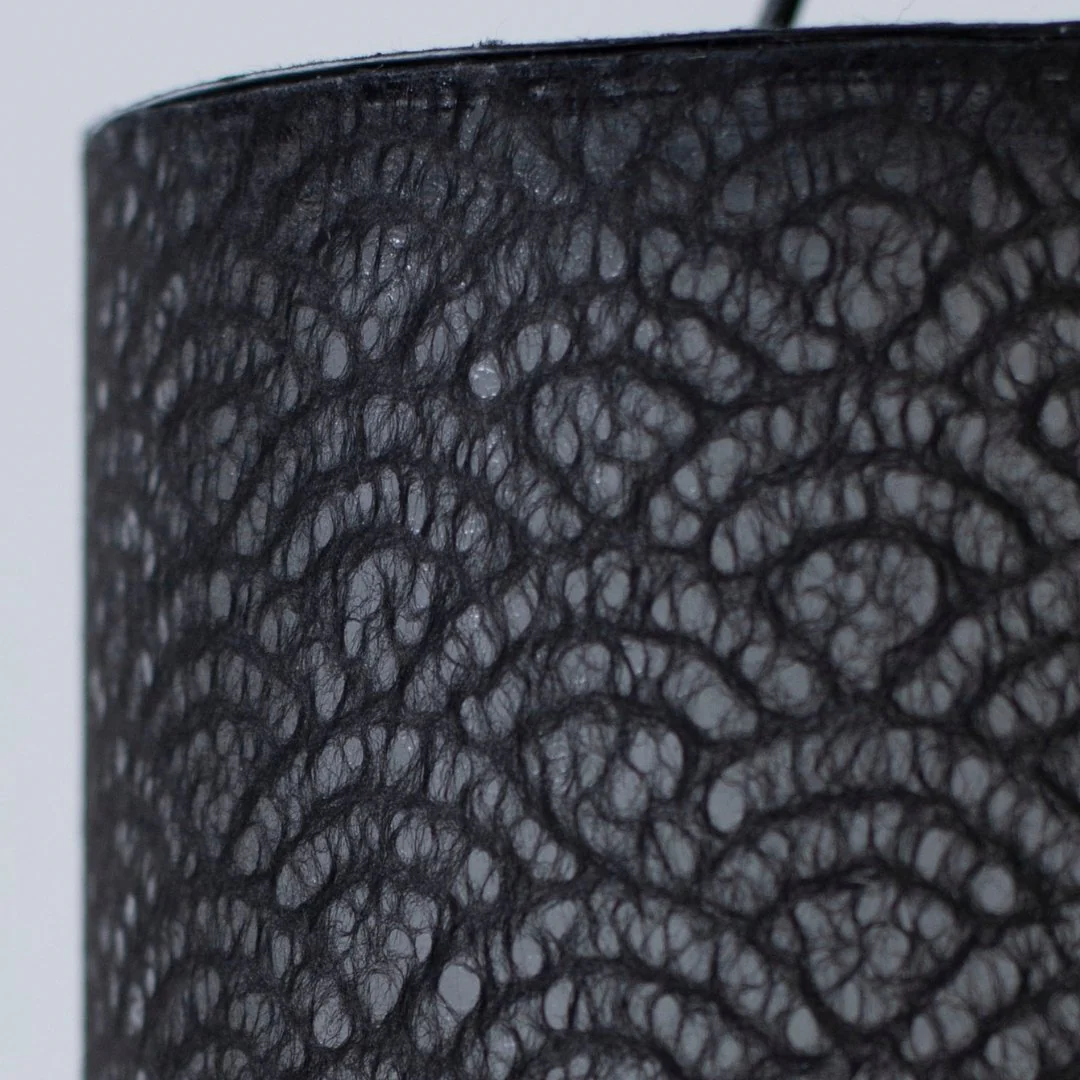 Japanese Paper Table Lamp "Lace Washi" Black - Image 5