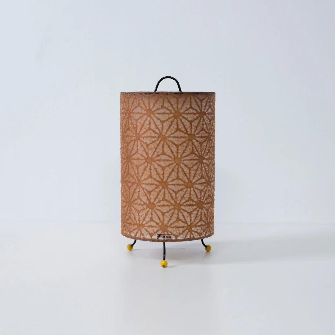 Japanese Paper Table Lamp "Lace Washi" Brown - Image 3