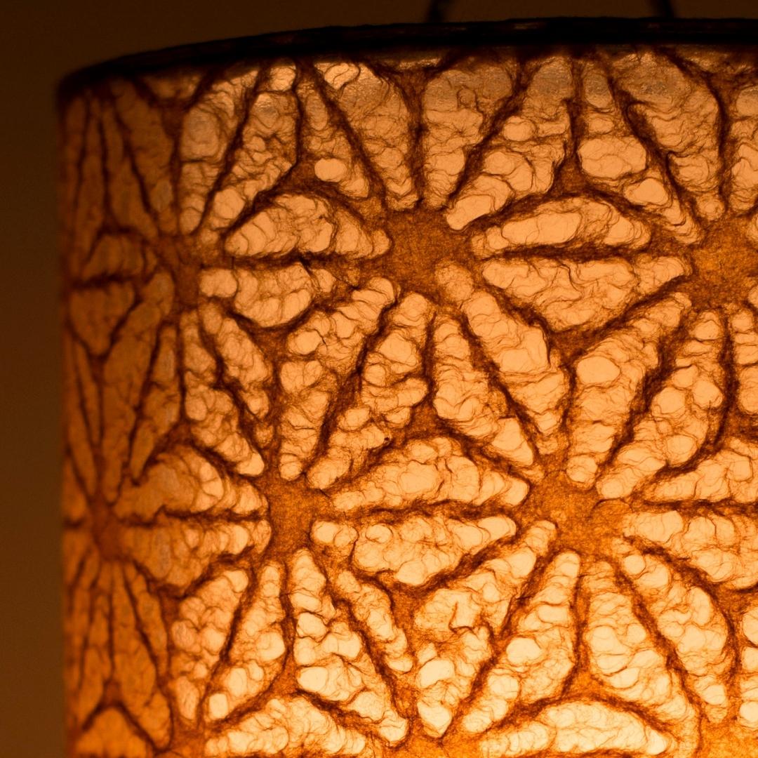 Japanese Paper Table Lamp "Lace Washi" Brown - Image 4