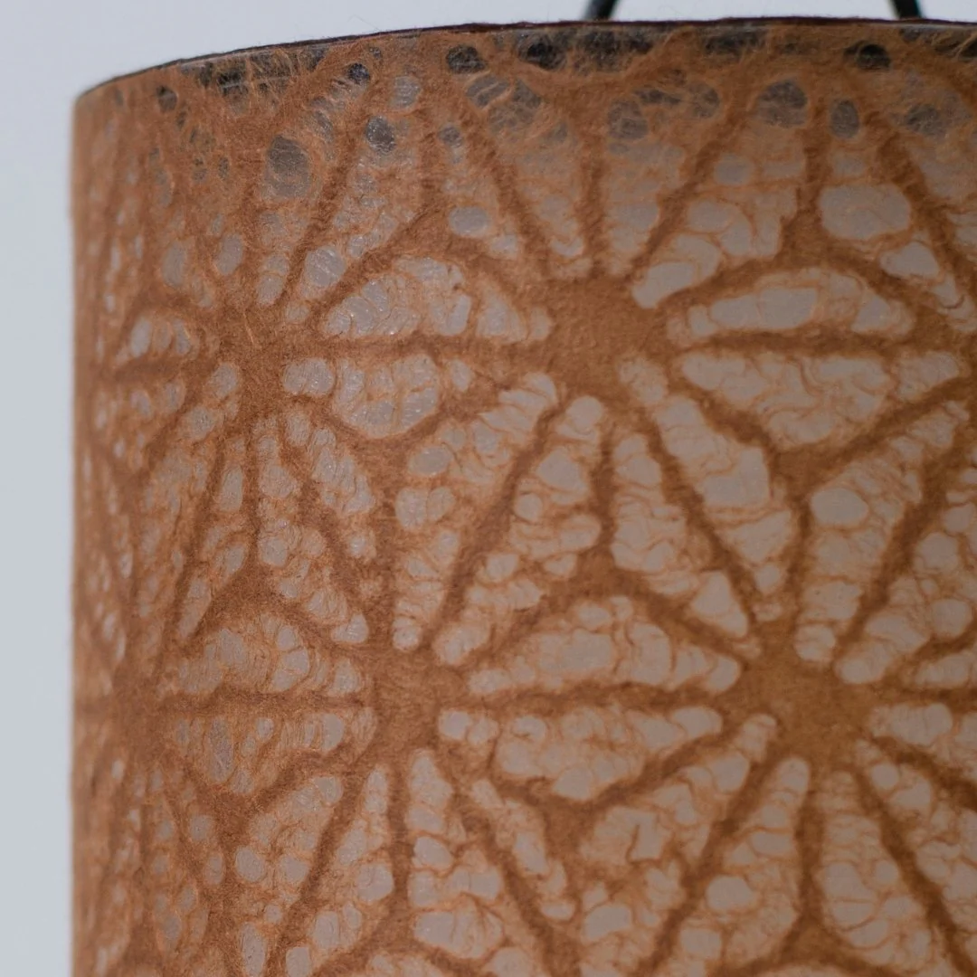 Japanese Paper Table Lamp "Lace Washi" Brown - Image 5