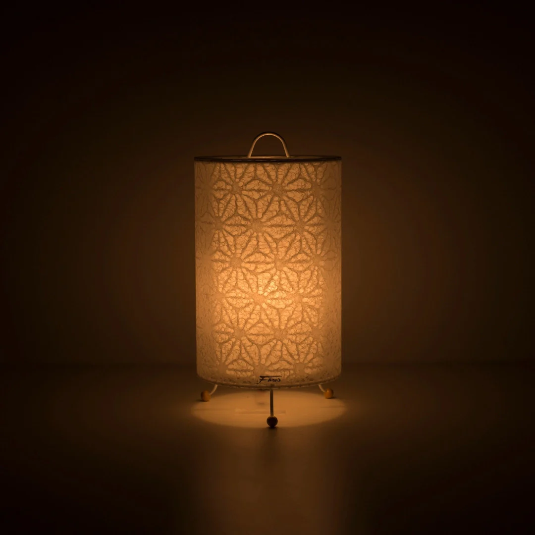 Japanese Paper Table Lamp "Lace Washi" White