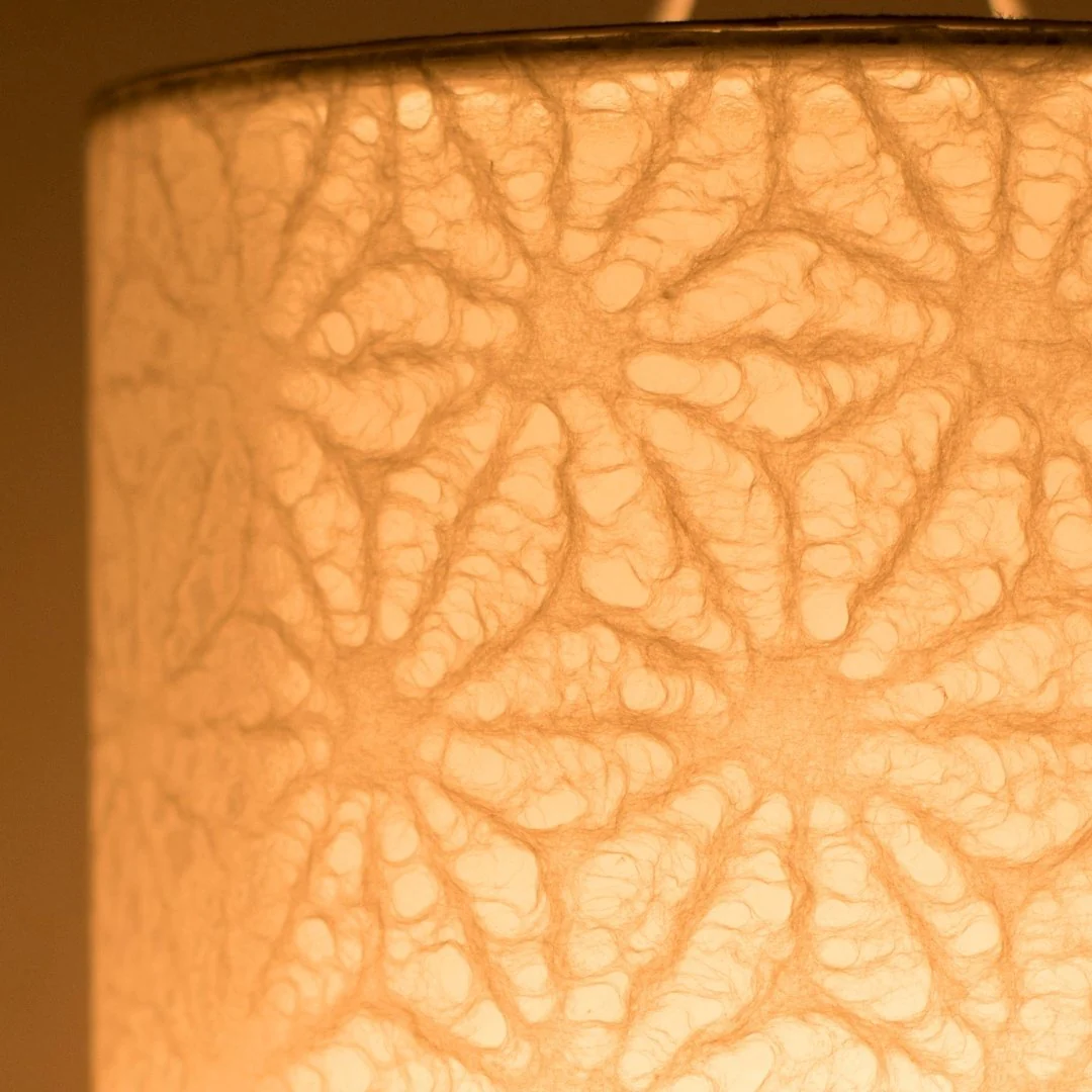 Japanese Paper Table Lamp "Lace Washi" White - Image 4