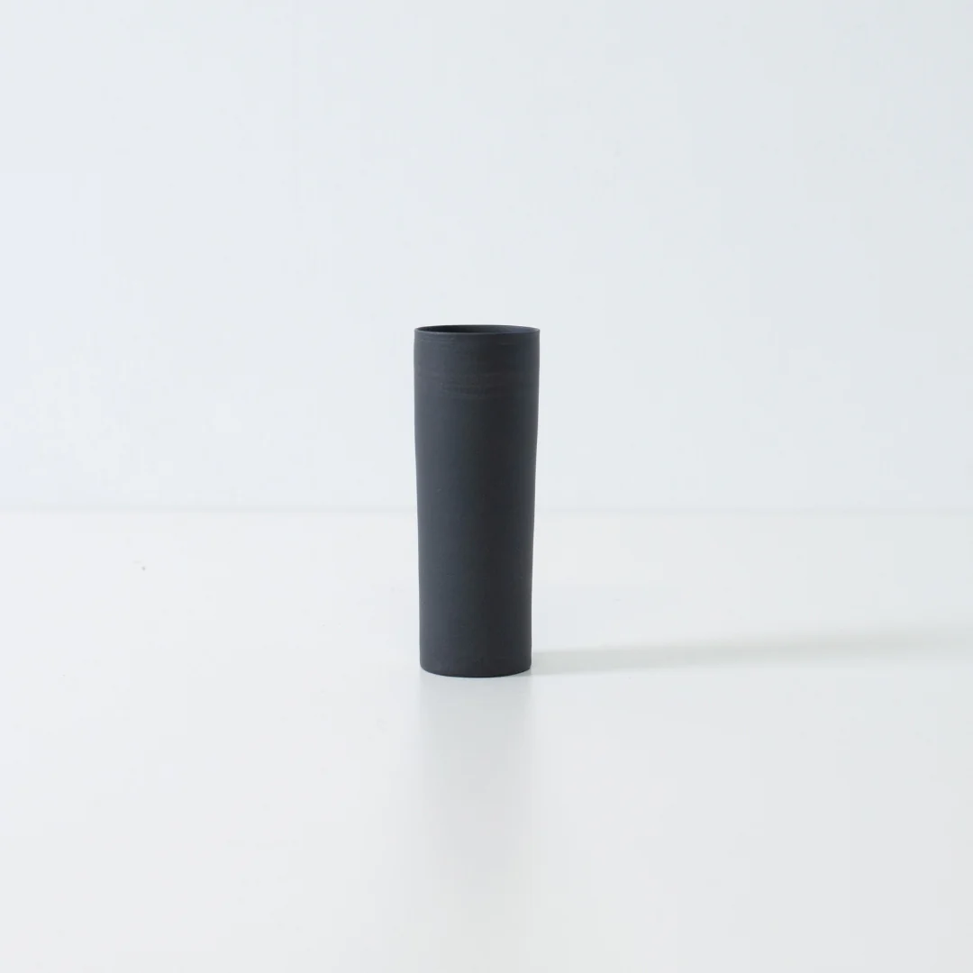 Japanese Single Flower Vase "Cylinder" Black