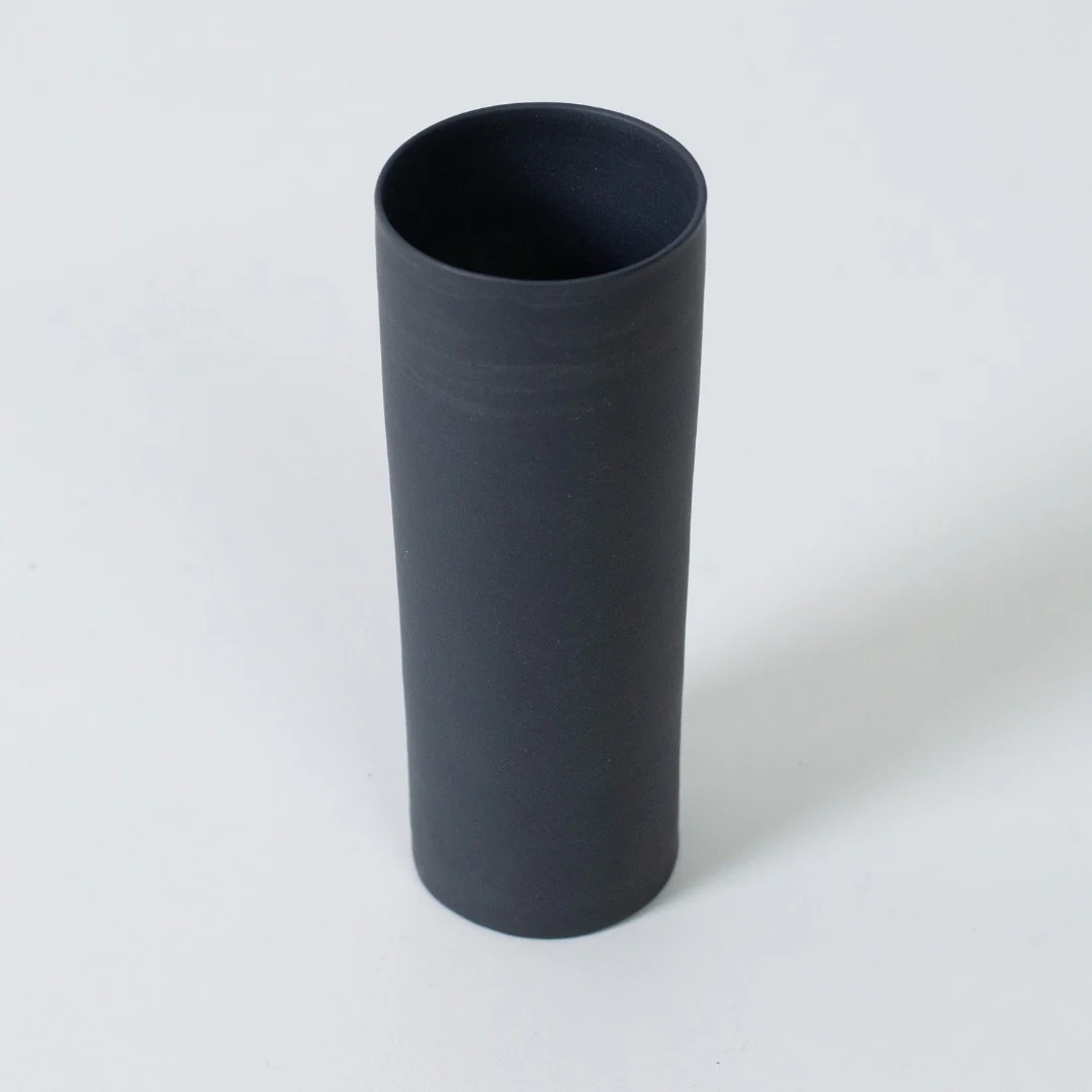 Japanese Single Flower Vase "Cylinder" Black - Image 3