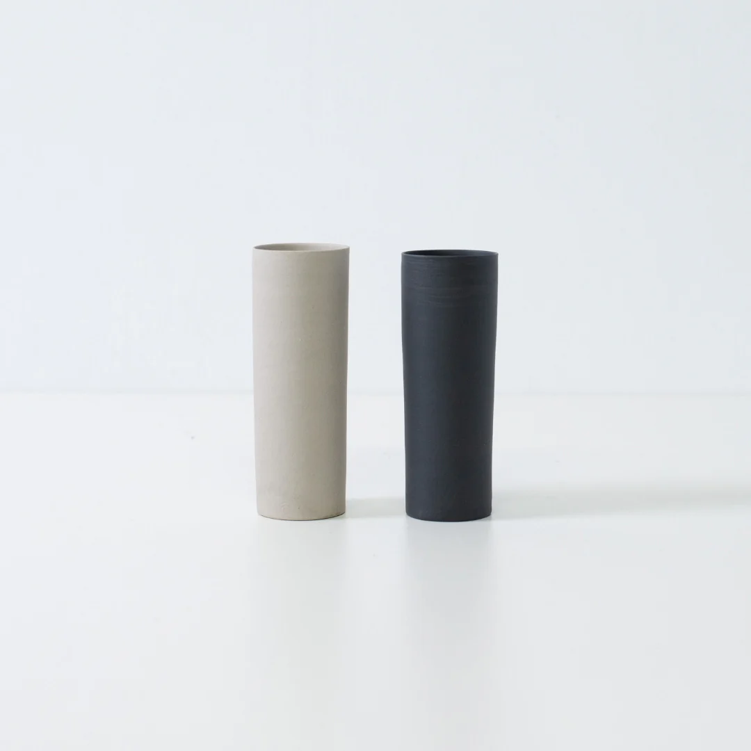 Japanese Single Flower Vase "Cylinder" White - Image 4