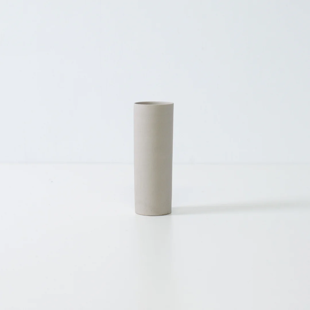 Japanese Single Flower Vase "Cylinder" White